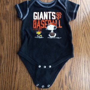 Giants Snoopy MLB Onesie Baseball Spring Summertime Ballgame